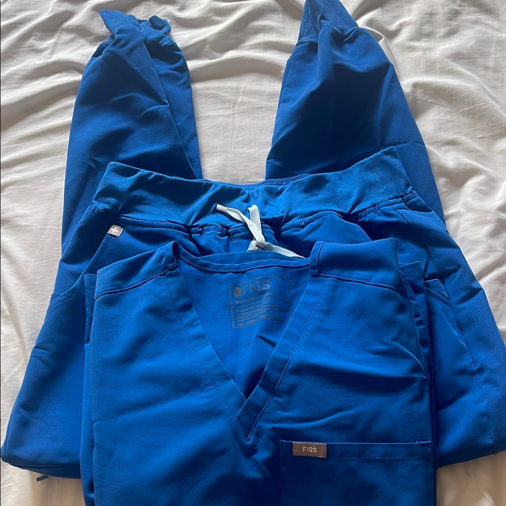 Wear Figs Royal Blue Scrub Set small